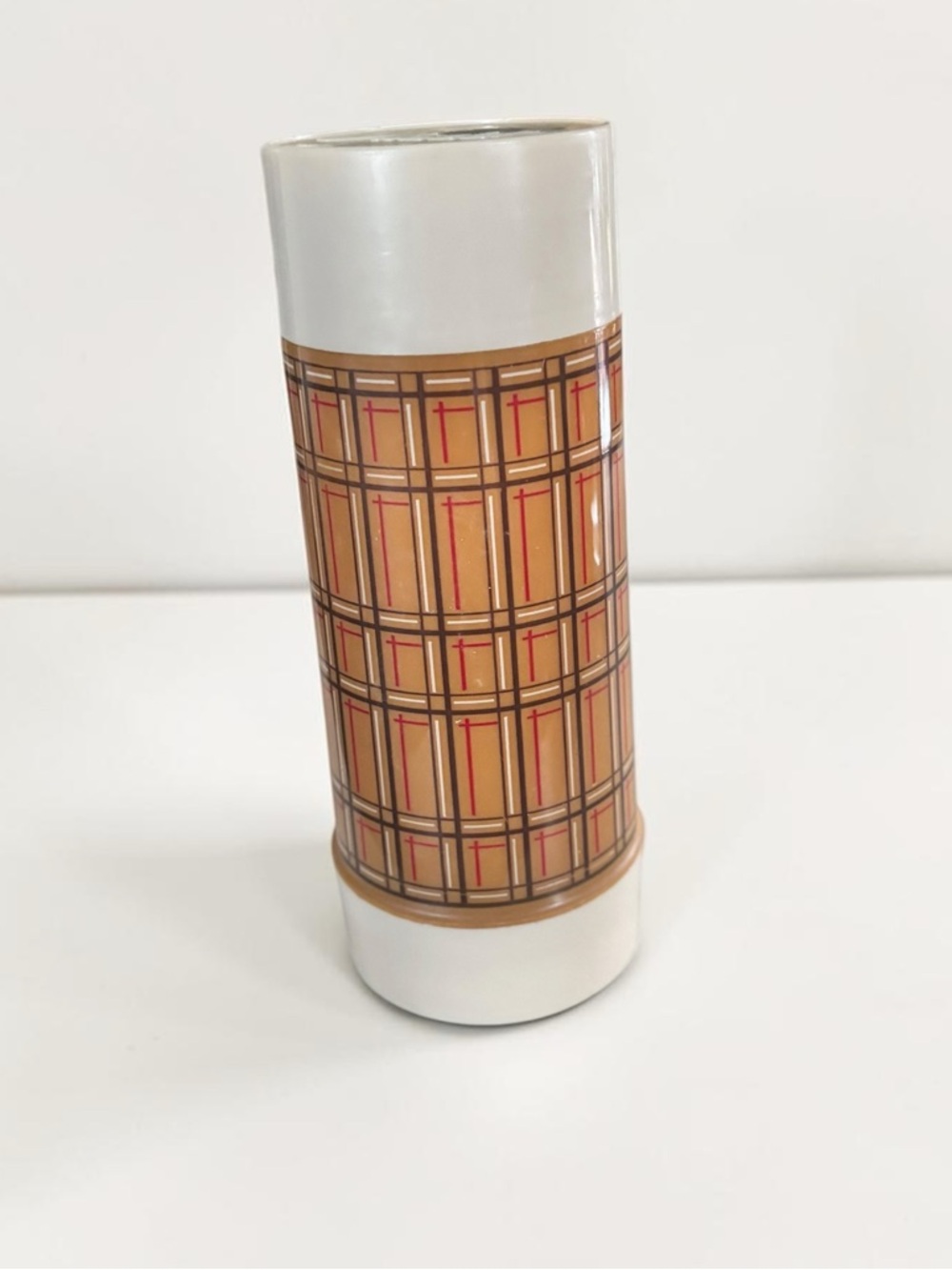 Vintage Aladdin Thermos Cup Retro Plaid Travel Mug Gift for Camper